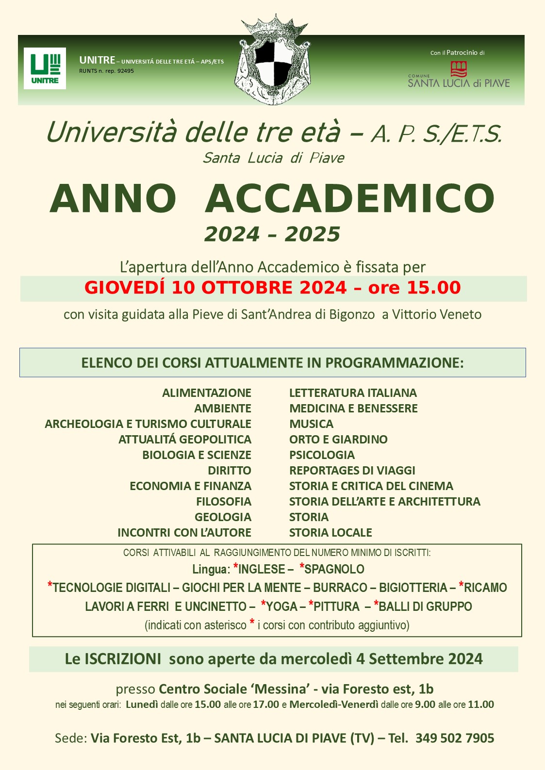 Locandina dell’Anno Accademico 2024/25