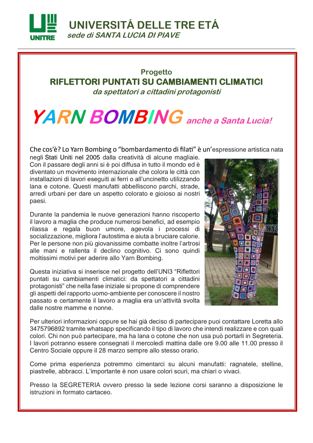 YARN BOMBING anche a Santa Lucia!